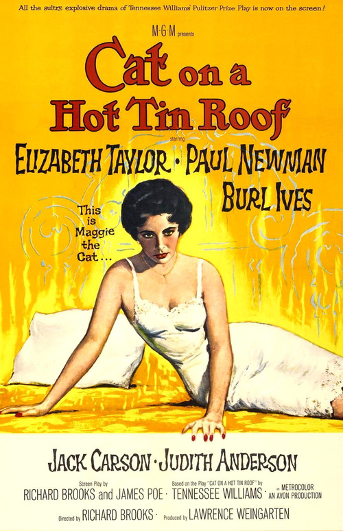1958 Cat on a Hot Tin Roof movie poster