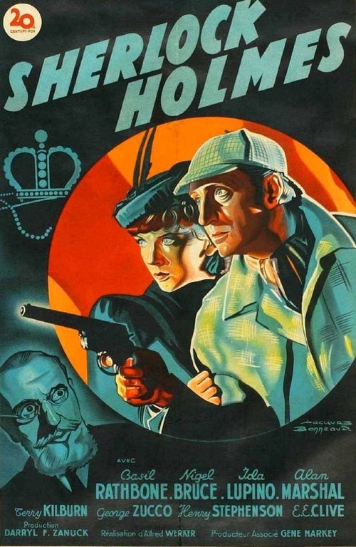 1939 The Adventures of Sherlock Holmes movie poster