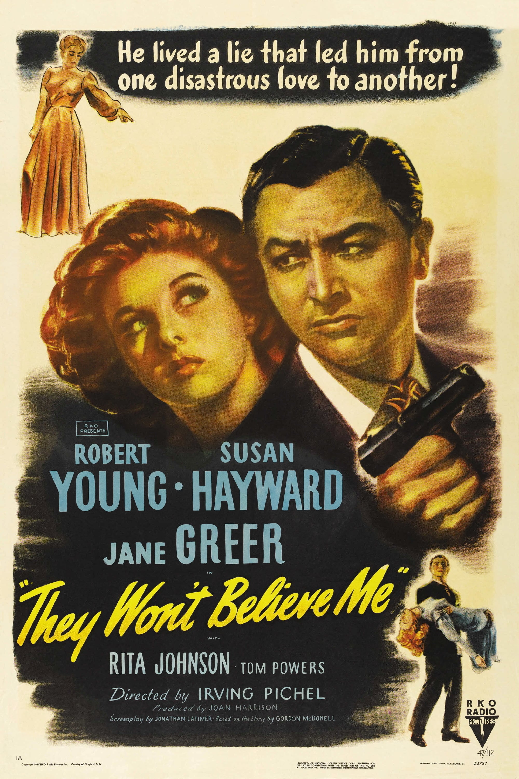 1947 They Won't Believe Me movie poster